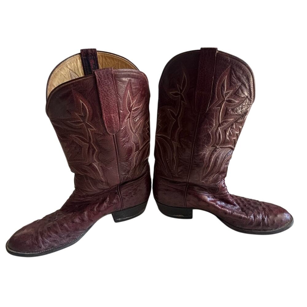 Jim Mathis Burgundy Western Cowboy Boots